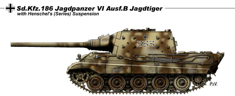 “獵虎”重型坦克殲擊車側視圖