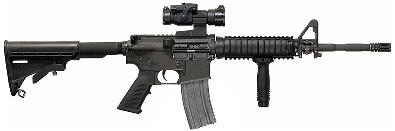 M4-A1卡賓槍，M68內紅點瞄準器RIS護木。