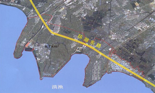 昆明環湖東路半島衛星圖