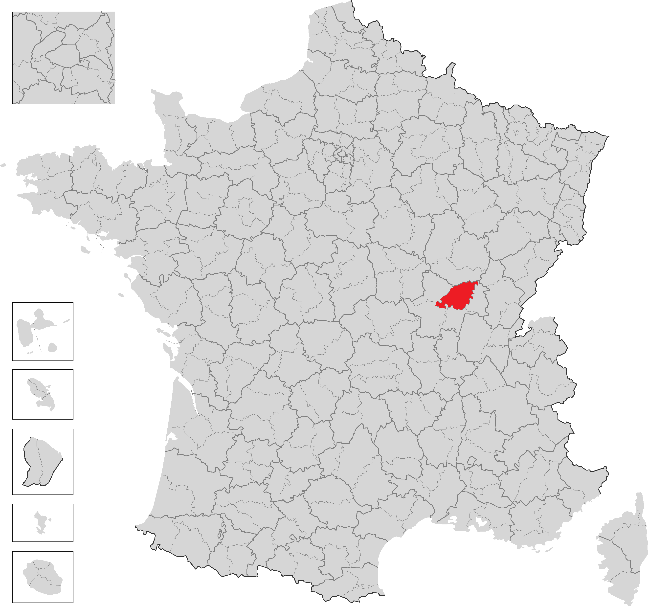 索恩河畔沙隆在法國的位置