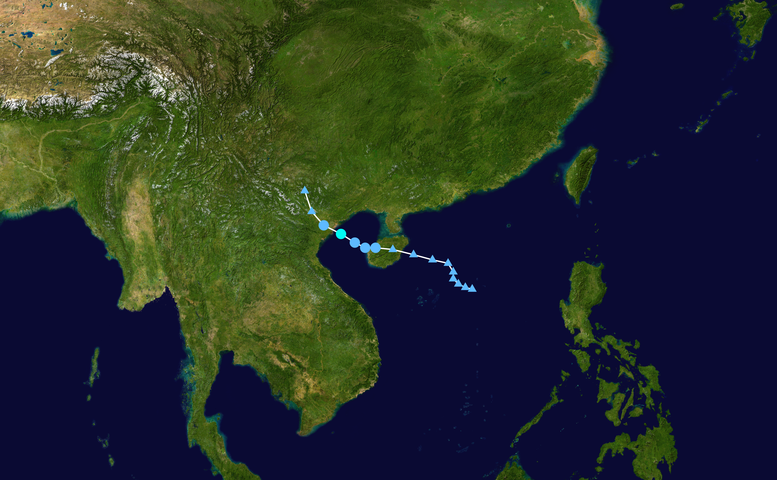 2019年第4號颱風“木恩”路徑圖