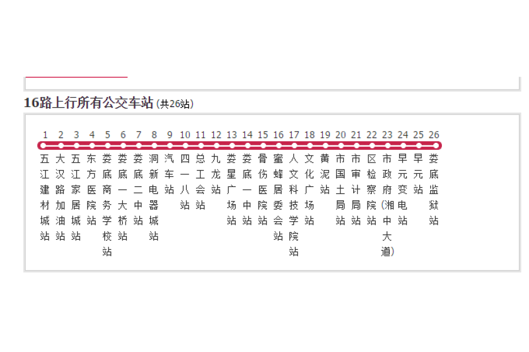 婁底公交16路 婁底公交16路