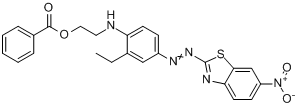 2-[乙基[4-[（6-硝基-2-苯並噻唑基）偶氮]苯基]氨基]-乙醇苯甲酸酯