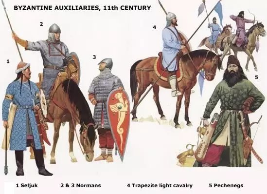 由各類遊牧騎兵和西歐騎士組成的拜占庭輔助部隊
