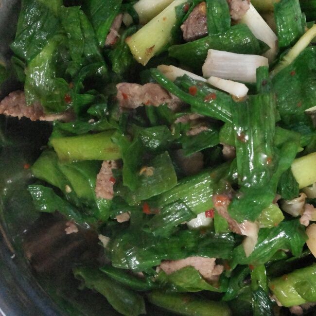 肉炒青蒜 肉炒青蒜