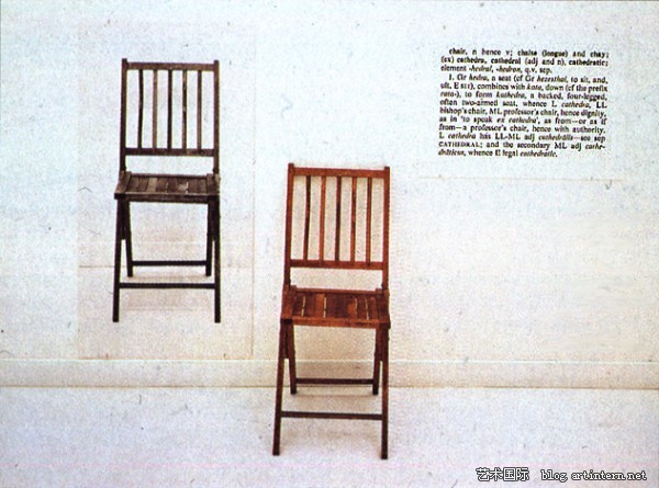 約瑟夫 科蘇斯代表作品《一把和三把椅子》