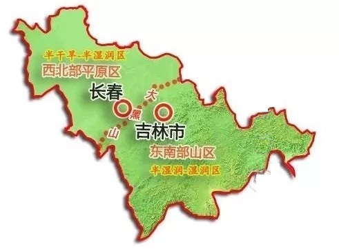 吉林省的氣候分界圖