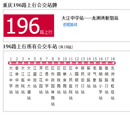 重慶公交196路 重慶公交196路