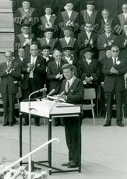 美國前總統約翰甘迺迪於1963年到訪自由大學