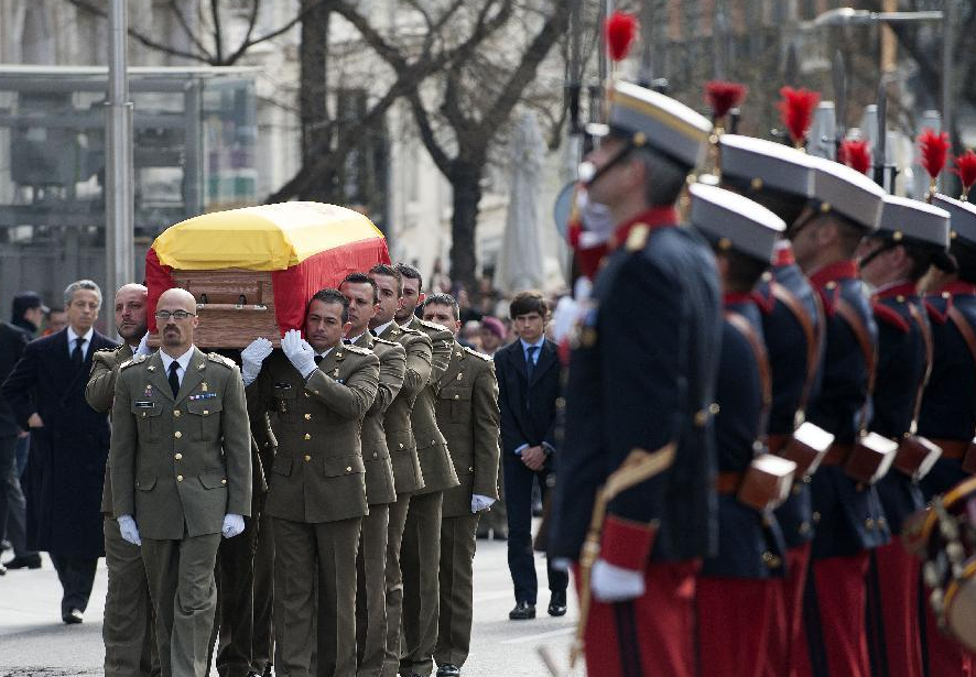 蘇亞雷斯遺體告別儀式在馬德里眾議院舉行