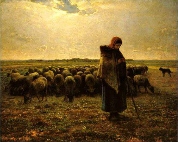 牧羊女與羊群(牧羊女（米勒油畫作品）)