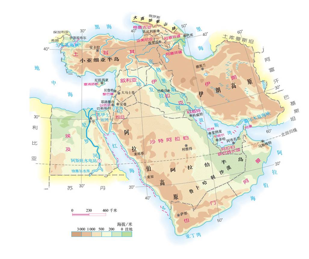 中東地形圖