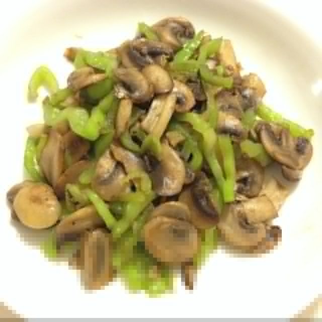 青椒炒口蘑 青椒炒口蘑