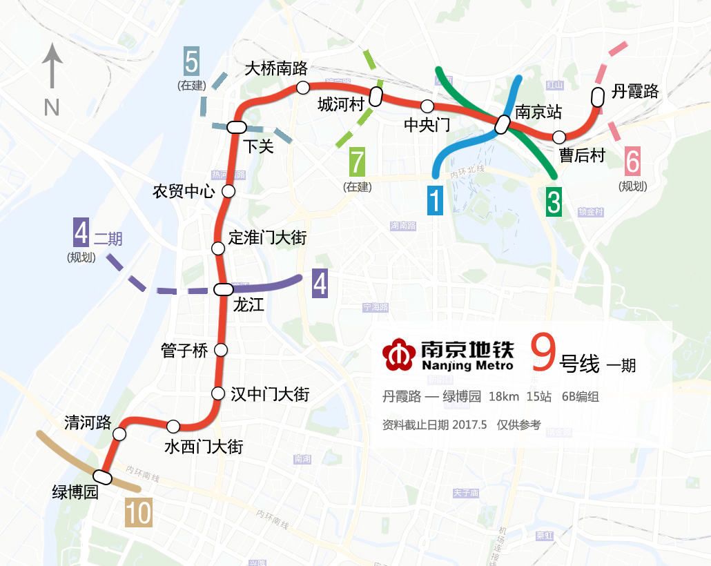 南京捷運9號線線路走向示意圖
