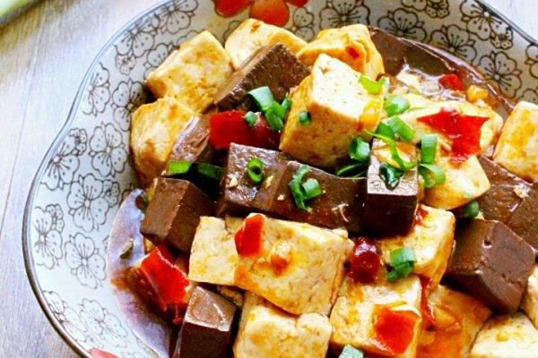 溜雙色豆腐