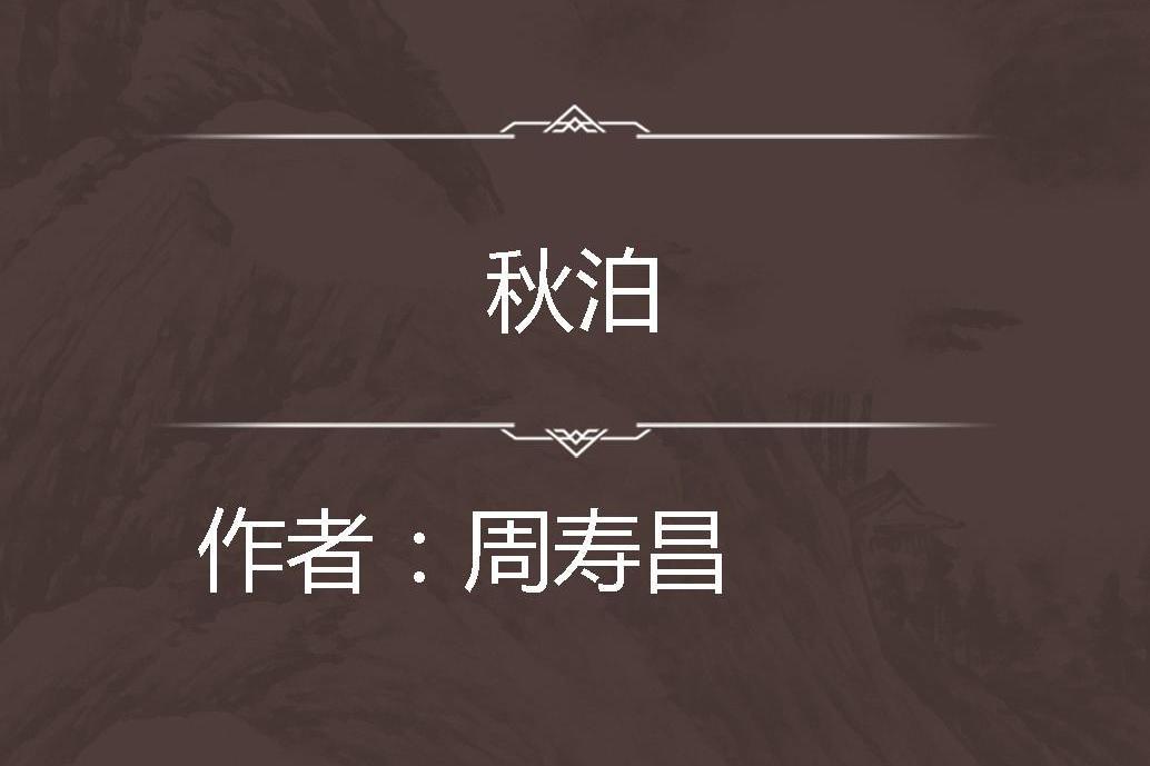 秋泊 秋泊