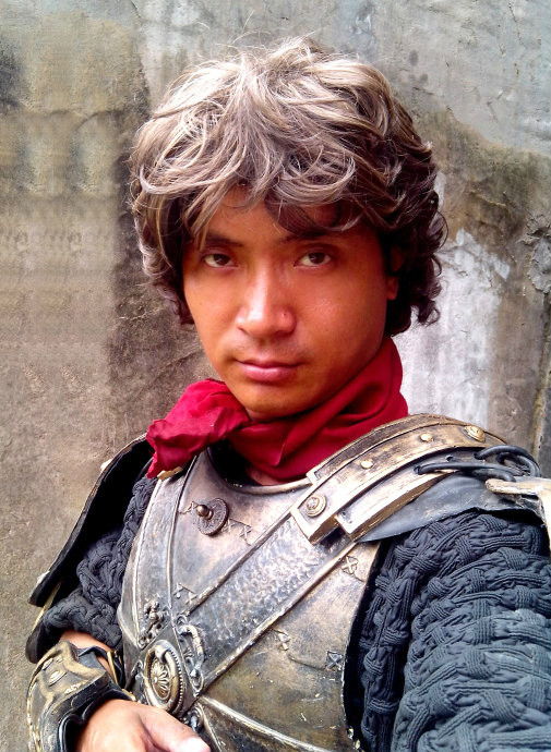 陳劍在《天將雄獅》劇組的羅馬勇士替身造型