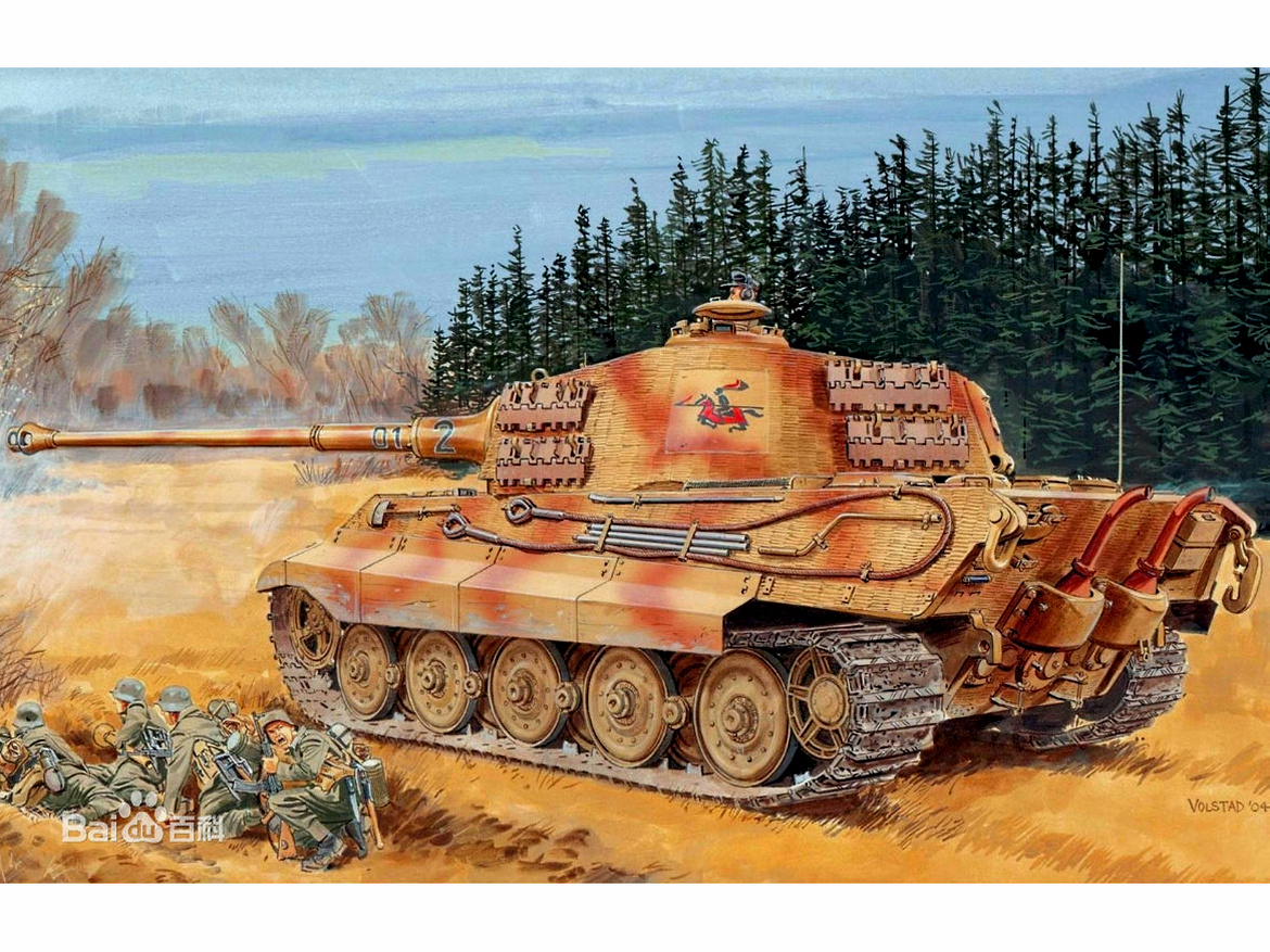 虎王式重型坦克作戰油畫