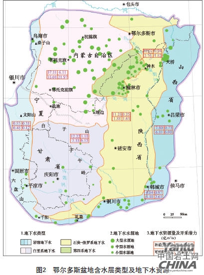 鄂爾多斯盆地地下水資源圖