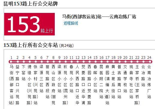 昆明公交153路 昆明公交153路