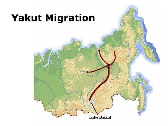 雅庫特人遷徙路線圖