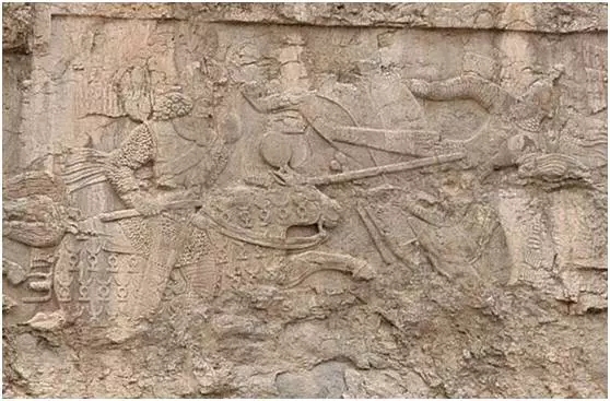 壁畫上的 沙普爾陣斬達德赫布恩達德赫