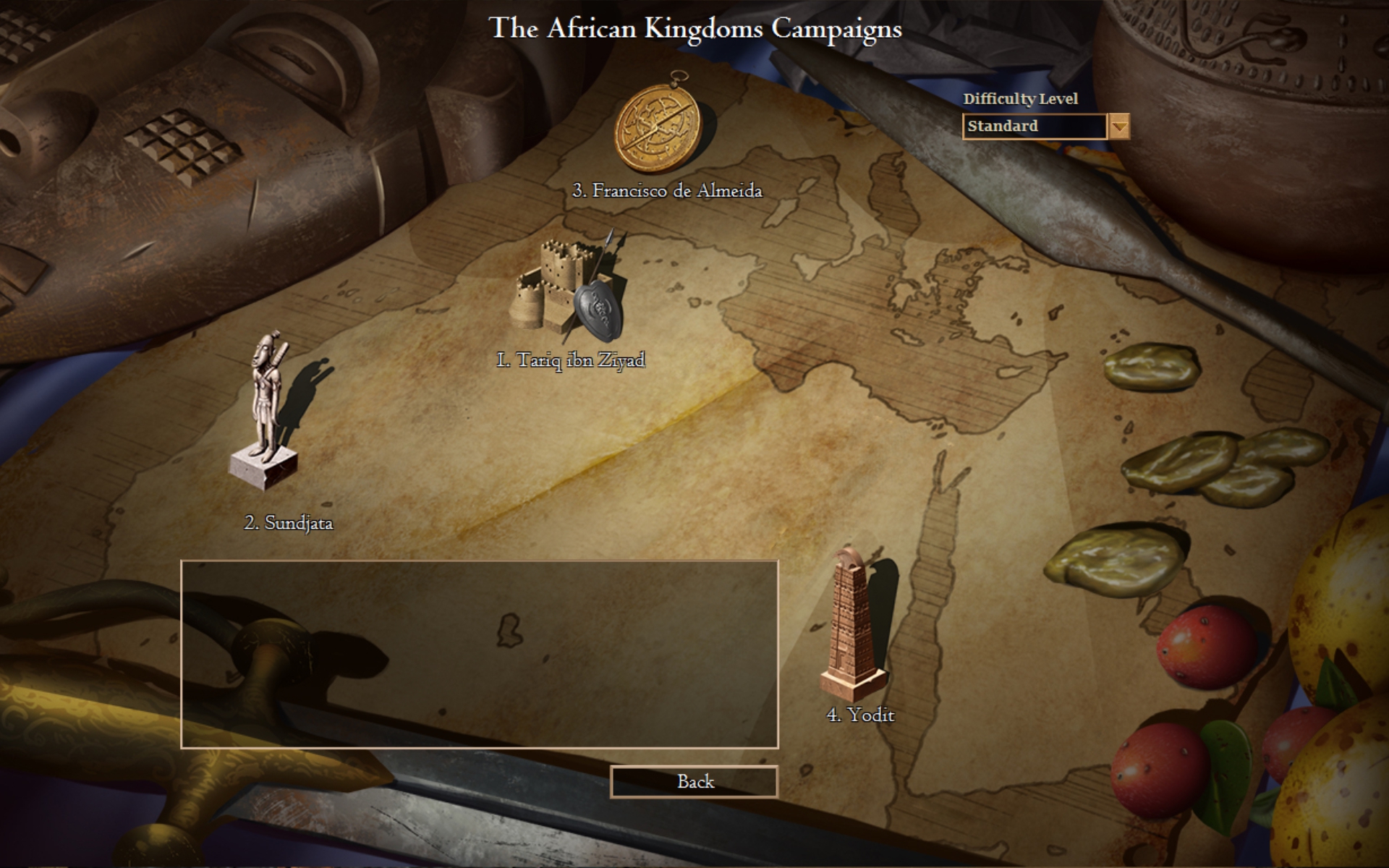 《非洲王朝》戰役選單