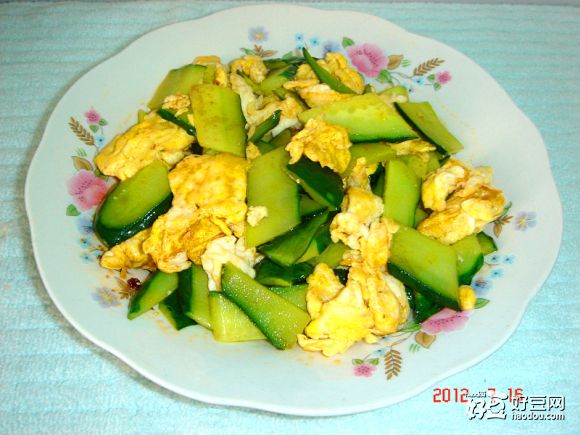 蝦油炒雞蛋黃瓜