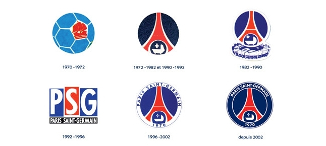 巴黎聖日耳曼隊徽變化史