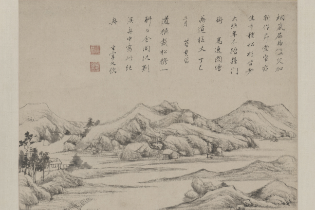 高逸圖(明代董其昌創作紙本墨筆畫) 高逸圖(明代董其昌創作紙本墨筆畫)