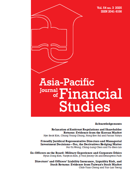 Asia - Pacific Journal of Financial Studies Asia - Pacific Journal of Financial Studies