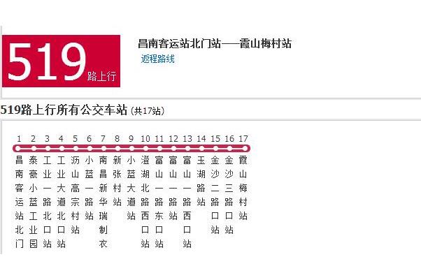 南昌公交519路 南昌公交519路
