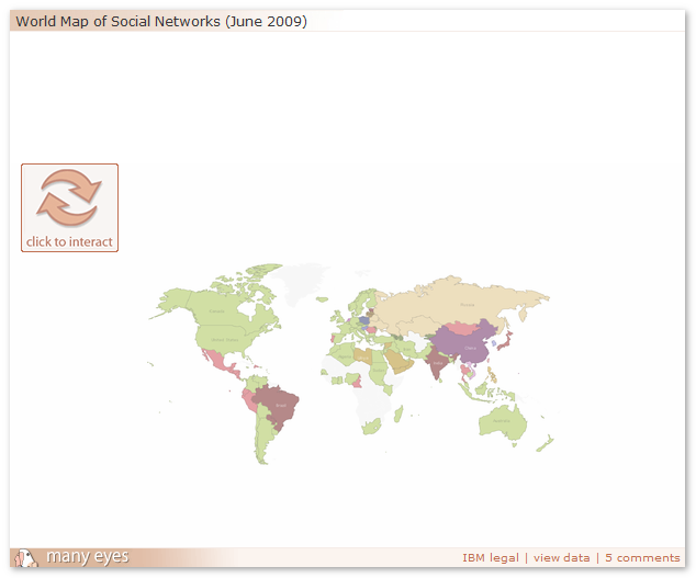 全球社交網站分布圖