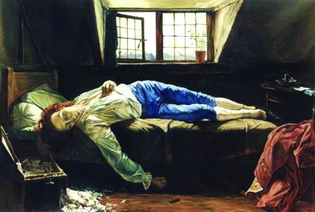 亨利·瓦利斯畫作---托馬斯·查特頓的自殺