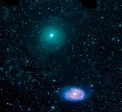 即將發生碰撞的兩個星系NGC 470和NGC 474
