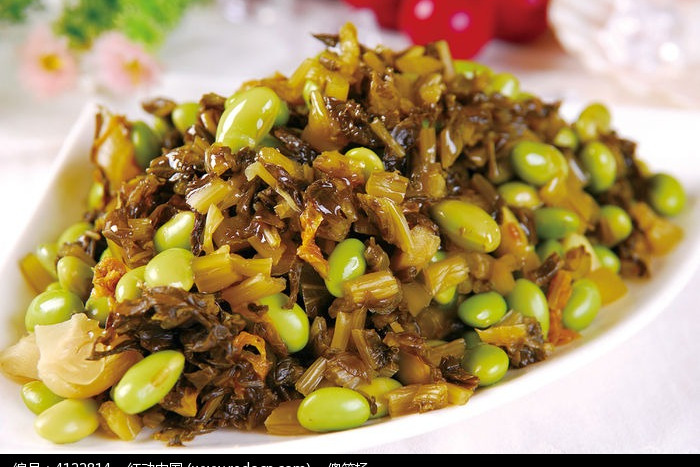 鹹菜毛豆 鹹菜毛豆