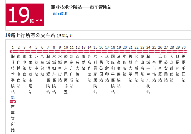 聊城公交19路 聊城公交19路