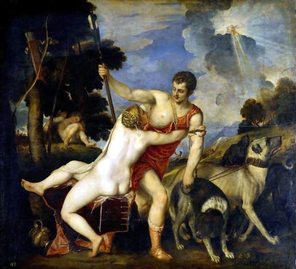 維納斯和阿多尼斯(1630年喬萬·巴蒂斯塔·卡拉喬洛創作油畫)