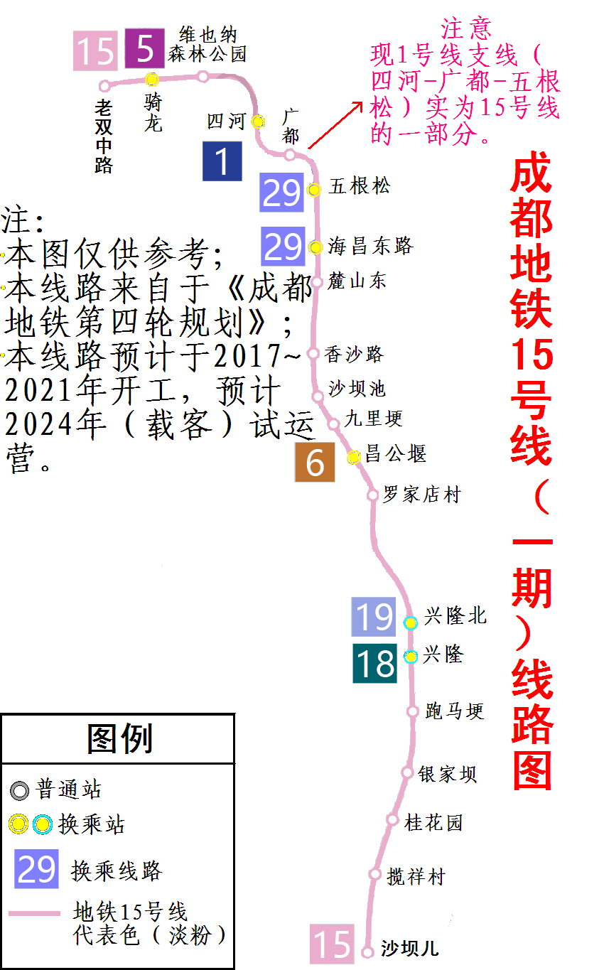 成都捷運15號線（一期）線路圖