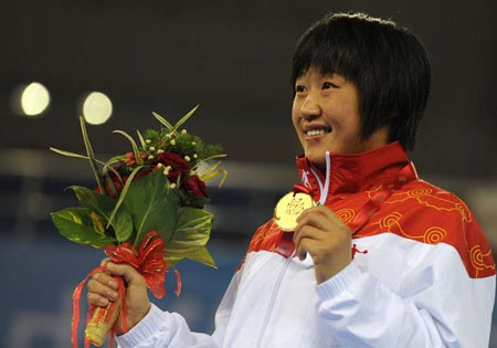 景瑞雪在第十一屆全運會頒獎儀式上