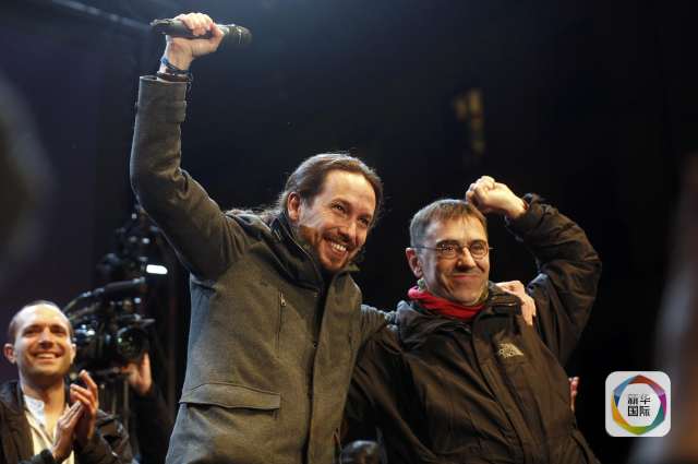 黨領袖伊格萊西亞斯（左）慶祝勝利