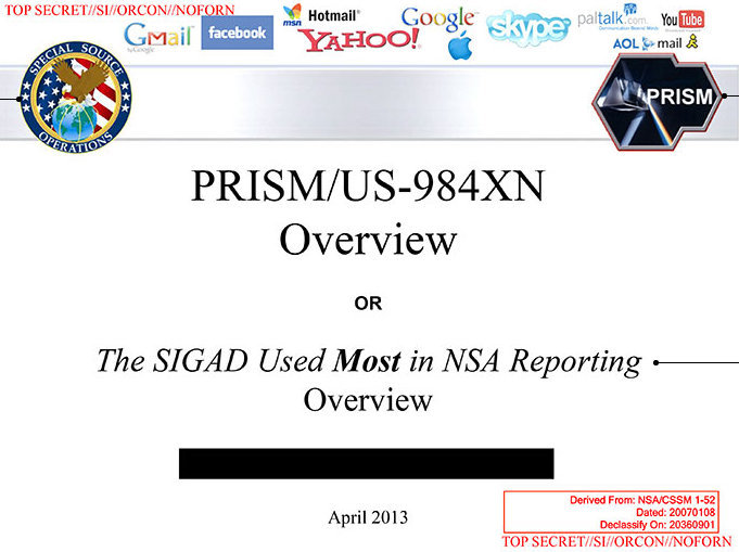 國家安全局泄露出的電子監聽計畫簡報投影片