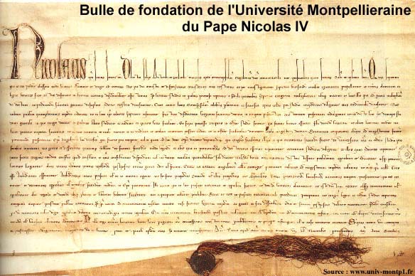 尼古拉四世宣布蒙彼利埃大學成立的諭旨