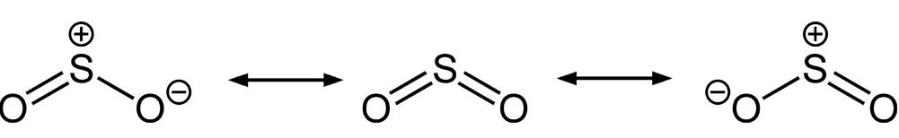 二氧化硫的三種共振結構