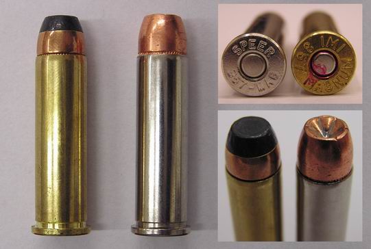 .357馬格南手槍彈 左為軟尖彈，右為空尖彈