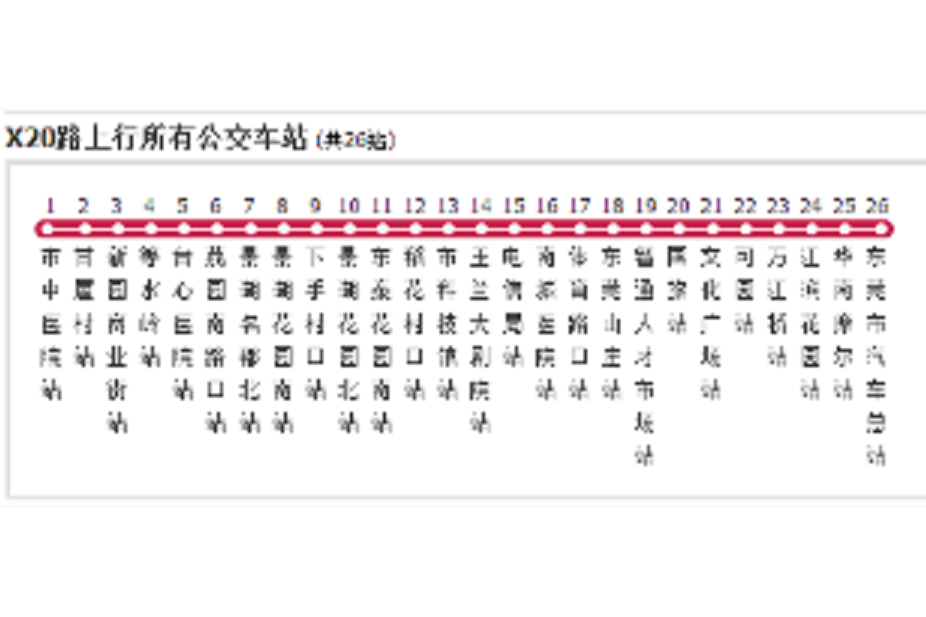 東莞公交X20路 東莞公交X20路