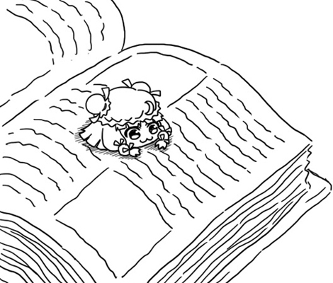 一隻帕秋莉種正在閱讀書籍