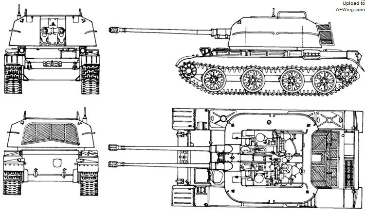 ZSU-57-2 四面圖