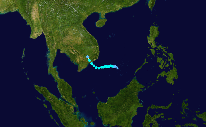 2012年第1號熱帶風暴“帕卡”路徑圖