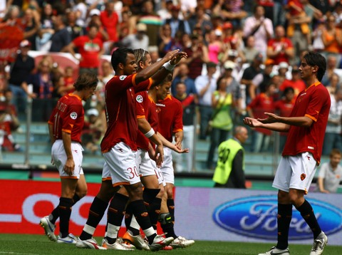 2007年 羅馬VS梅西納 羅馬隊員在慶祝